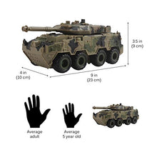 Load image into Gallery viewer, Vokodo Military Tank Battle Truck Toy Push and Go with Lights and Sounds Durable Quality Pivoting Top Friction Power Kids Armored Vehicle Play Army Car Great Gift for Children Boys Girls Camouflage
