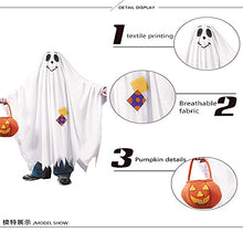 Load image into Gallery viewer, Meilihua Children&#39;S White Ghost Costume For Halloween Pumpkin Cape (L),Large
