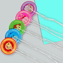 Load image into Gallery viewer, Toyvian 5PCS Wooden Spinning Tops Toy Gyroscope peg- top with Handle and Pull String Wire Educational Toys Kindergarten Toys Standard Tops
