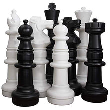 Load image into Gallery viewer, MegaChess Giant Plastic Chess Sets - Black and White - 5 Different Outdoor Giant Chess Sets from 1-Foot to 4 Feet Tall (37 inch King)
