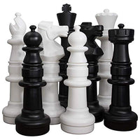 MegaChess Giant Plastic Chess Sets - Black and White - 5 Different Outdoor Giant Chess Sets from 1-Foot to 4 Feet Tall (37 inch King)