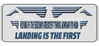 Makoroni Flying is The Second Greatest Thrill Known to Man Landing is The First Aviation Pilot, CAR Magnet-Magnetic Bumper Sticker, DesK95