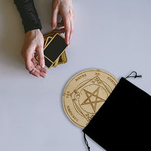 Load image into Gallery viewer, 3Pcs Star Pendulum Board, Wooden Divination Board with a Crystal Dowsing Pendulum Necklace, Divination Metaphysical Message Board Witchcraft Kit Wiccan Altar Supplies (Black)

