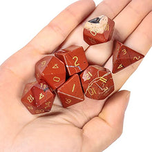 Load image into Gallery viewer, SUNYIK 7 PCS Polished Crystal Stone Polyhedral DND Dice Set for for RPG MTG Table Games, DND Game Dice Polyhedral Dungeons and Dragons for Office Home Decoration, Red Jasper
