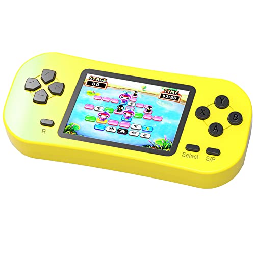 Beijue Retro Handheld Games for Kids Built in 218 Classic Old Style Electronic Game 2.5'' Screen 3.5MM Earphone Jack USB Rechargeable Portable Video Player Children Travel Holiday Entertain (Yellow)