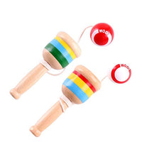 TOYANDONA 2pcs Japanese Wooden Toy Mini Ball and Cup Toys Catch Skill Game Gifts for Kids Hand-Eye Coordination Toy (Random Color)