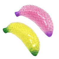 JIAOAO 2 Pcs Banana Bead Stress Ball Toy,Fruit Stress Balls Toy Banana Decompression Toy Stress Balls with Beads Fruit Shaped Stress Relief Toys for Kids Teens Adults.