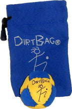 Load image into Gallery viewer, Dirtbag Classic Footbag Hacky Sack with Pouch, Flying Clipper Original Dirtbag with Signature Carry Bag - Blue/Yellow.
