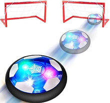 Load image into Gallery viewer, Kids Toys Hover Soccer Ball Set, Rechargeable Soccer Ball with LED Lights and Safe Foam Bumper, Air Power Soccer Hover Ball with 2 Goals for 3 4 5 6 7 8-12 Years Old Boy Girl Indoor/Outdoor Games
