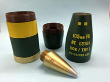 Load image into Gallery viewer, Life Size 105mm TNT Dummy Inert Ordnance Projectile NATO Artillery Shell Round Piggy Coin Bank Replica
