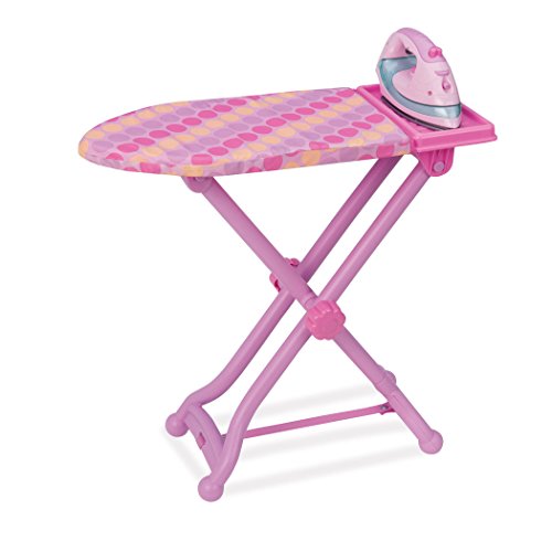 Play Circle By Battat   Best Pressed Ironing Board Set With Stand   Pink Iron With Working Light And