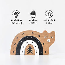 Load image into Gallery viewer, Wee Gallery Bamboo Nesting Bear, Building and Stacking Blocks, Arc Stacker and Balance Toy for Child Motor Skills, Problem Solving, Play, and Nursery Decor (for Kids Age 18 Months and up)
