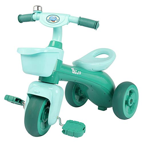Car Baby Scooter for Children Bicycle Sliding car Sliding Walker Boys and Girls of The Stroller 1-3-5-year-old Portable Toys (Color : Green)