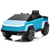 MX Truck Ride On Car with Remote Control, Cyber Style Pickup Truck 12V Electric Car for Kids to Drive, Painted Blue