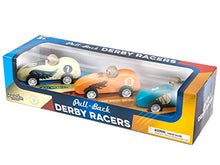 Load image into Gallery viewer, Imagination Generation Wooden Wonders Pack of 3 Pull-Back Derby Racers Predators Pack
