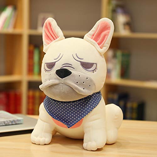 Kawaii Simulation Bulldog Plush Toy Animation Plush Stuffed Animal Toy Cute Soft Plush Doll Children Birthday Gift 45cm White