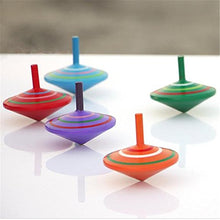 Load image into Gallery viewer, 6 Pcs Set of Handmade Painted Wood Spinning Tops, Wooden Toys Educational Toys Kindergarten Toys Standard Tops
