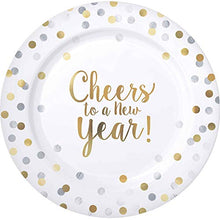 Load image into Gallery viewer, &quot;Cheers to a New Year!&quot; Premium Plastic Round Plate, 10.3&quot;, 10 Ct.
