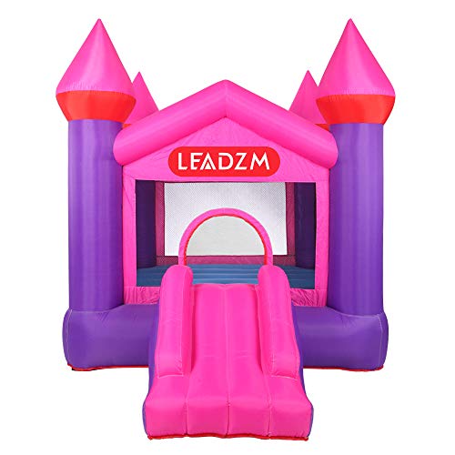 Inflatable Water Slide Pool Bounce House,Bounce House Inflatable Jumping Castle Kids Splash Pool Water Slide Jumper Castle for Summer Party (Pink Castle)