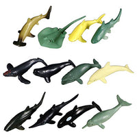NarutoSak Model Toy,12Pcs Mini Marine Whale Shark Animal PVC Figurine Model Kids Development Toy Ocean Animal