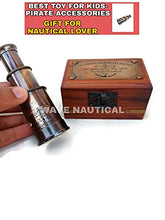 Load image into Gallery viewer, 4&quot; Brass Telescope Victorian Marine with Wooden Box Vintage Mini Handheld Spyglass Nautical Marine Small Brass Pirate Navigation Collectible Pocket Spy Glass Ship by WAVE NAUTICAL
