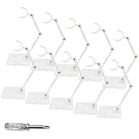 POMER Action Figure Stand,10 Pcs Clear Assembly Action Holder Base Display Model Support Stand Compatible with HG/RG Gundam 1/144 Toy with Screwdriver