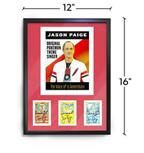 Load image into Gallery viewer, Original Pokmon Theme Song Singer Jason Paige Photo Frame with 3 Signed Pokmon Cards
