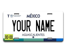 Load image into Gallery viewer, BRGiftShop Personalized Custom Name Mexico Aguascalientes 6x12 inches Vehicle Car License Plate
