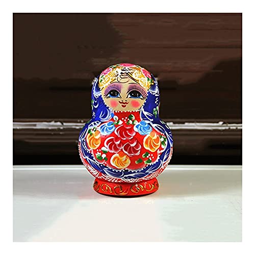 HSAN Russian Nesting Dolls 10 Piece Set Basswood Hand-Painted Matryoshka Doll Chinese Style Nesting Dolls Toy Decoration Gift (Color : A)