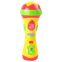 NUOBESTY Kids Microphone Toy Voice Changing Recording Karaoke Toys Early Development Toy for Kids Children Party Favor Gift (Yellow)