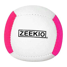 Load image into Gallery viewer, Zeekio Lunar Juggling Balls - [Set of 3], Professional UV Reactive, 6-Panel Balls, Synthetic Leather, Millet Filled, 110g Each, White/Pink
