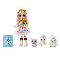 Mattel Enchantimals Family Toy Set, Odele Owl Small Doll (6-in) with 3 Owl Animal Friends, Great Gift for 3-8 Year Olds