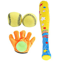 Load image into Gallery viewer, NUOBESTY 4pcs Kids Baseball Set Soft Ball with Bat Glove Baseball Tee Game Training Baseball Set Outdoor Sport Toys for Toddlers Kids (Assorted Color)
