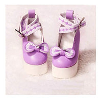 Studio one 7 cm Purple high Heels Fashion Bow Doll Shoes for 1/3 bjd Doll 60 cm Doll