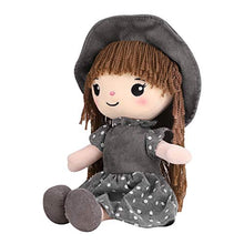 Load image into Gallery viewer, RONGXG Girls Fluffy Rag Doll Plush Stuffed Toy Soft Gifts with Hat Skirt Princess Phial Cute Little Dolls Girl Decoration Companion Toys Ragdoll for Christmas Birthday Gift 40CM, Grey, one size

