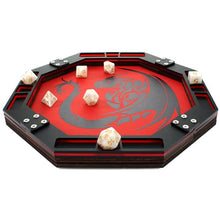 Load image into Gallery viewer, C4Labs 10&quot; Padded Dice Rolling Tray  Printed Dragon - Octagon, Red
