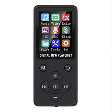 Load image into Gallery viewer, Portable MP3 MP4 Music Player,Mini Ultra-Thin Bluetooth Simple Radio/Recording/Video/E-Book/Stopwatch Students Player,with Crossed-Shaped Buttons,Support 32G Memory Card(Black)
