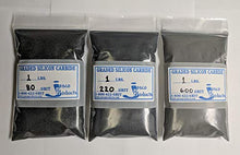 Load image into Gallery viewer, JESCO Rock Tumbling Grit Trio 1lb Each of 80, 220 &amp; 600 Straight Graded Silicon Carbide.
