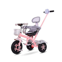 Outdoor Children's Tricycle 1-6 Years Old All-Terrain Baby Bicycle Steering Flexible 3 Colors Can Be Used As Gifts for Boys and Girls Push Tricycles (Color : Pink)