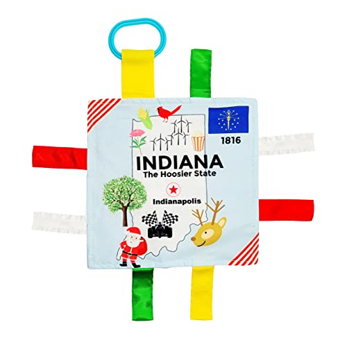Indiana Indy Baby Tag Crinkle Me Stroller Toy Lovey for Tummy Time, Sensory Play, Traveling and Photography