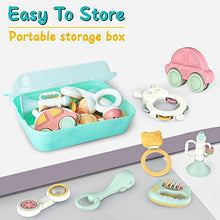 Load image into Gallery viewer, Gizmovine 10pcs Baby Toys Rattles Set, Infant Grasping Grab Toys, Spin Shaking Bell Musical Toy Set Early Educational Toys with Storage Box for Toddler Newborn Baby 3, 6, 9, 12 Month
