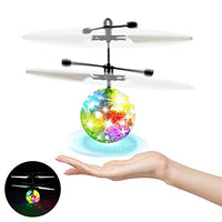 kizplays&TIECKE Flying Ball Kids Toys Flying Toys for Kids Hand Control LED Disco Lights RC Flying Drone Toys for Boys Girls 7 8 9 10 11 12 Birthday Indoor Outdoor Rechargeable