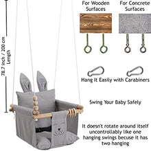 Load image into Gallery viewer, Mass Lumber Canvas Indoor Baby Swing Outdoor Seat with Belt, Ceiling Hanging Set, Storage Bag Baby Hammock Swing Chair for Infants Baby Gift Fabric Toddler Porch Swing Baby Tree Swing (Grey)
