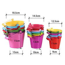 Load image into Gallery viewer, NUOBESTY 6pcs Mini Metal Buckets Tin Pail with Handle for Party Favors Candy French Fries Plants Herbs Succulent Planter Holder Random Color Crafts 12. 5CM

