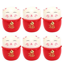 Load image into Gallery viewer, KESYOO 6pcs Maneki Neko Japanese Lucky Cat for Fortune Money and Good Luck Gift for Chinese New Year Spring Festival Red
