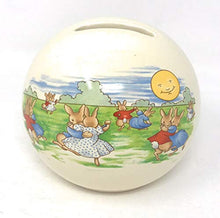 Load image into Gallery viewer, Royal Doulton Bunnykins Dancing Round Ceramic Porcelain Money Coin Ball Bank 60th Anniversary
