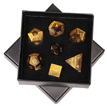 Load image into Gallery viewer, SUNYIK 7 PCS Polished Crystal Stone Polyhedral DND Dice Set for for RPG MTG Table Games, DND Game Dice Polyhedral Dungeons and Dragons for Office Home Decoration, Tiger&#39;s Eye
