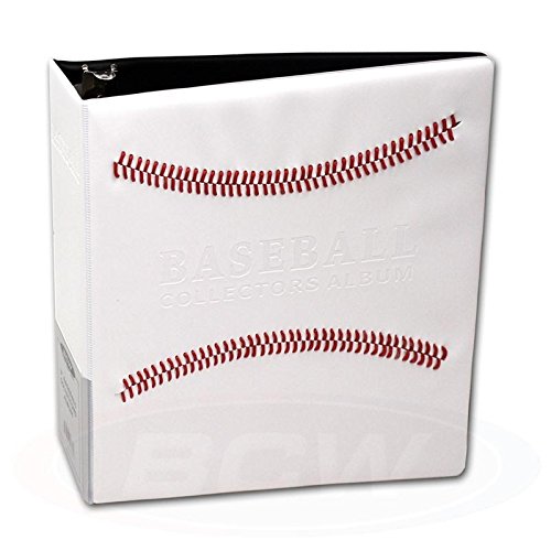 White Stitched Baseball Card Collectors 3-Ringed Album With 3