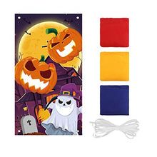 Load image into Gallery viewer, CLISPEED Halloween Toss Game Pumpkin Ghost Moon Banner with 3 Bean Bags for Kids Adults Indoor Outdoor Sports Fun Party Supplies Decoration
