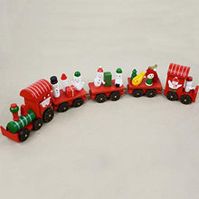 Load image into Gallery viewer, SOIMISS Christmas Wooden Train Ornaments Toys with Mini Christmas Figurine Wooden Mini Train Under Christmas Tree Decorations Cake Toppers Holiday Tabletop Fireplace Decoration
